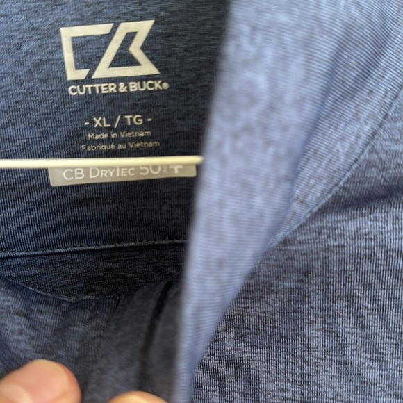 Men’s denim blue Cutter and Buck lightweight quarter zip top with Windstar logo - Picture 3 of 4